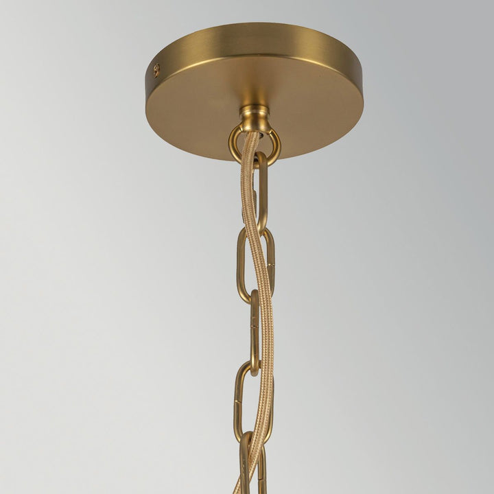 Alora Mood ALM-KAI-P-S-BG Kai 1 Light Small Pendant Brushed Gold &amp; Rattan