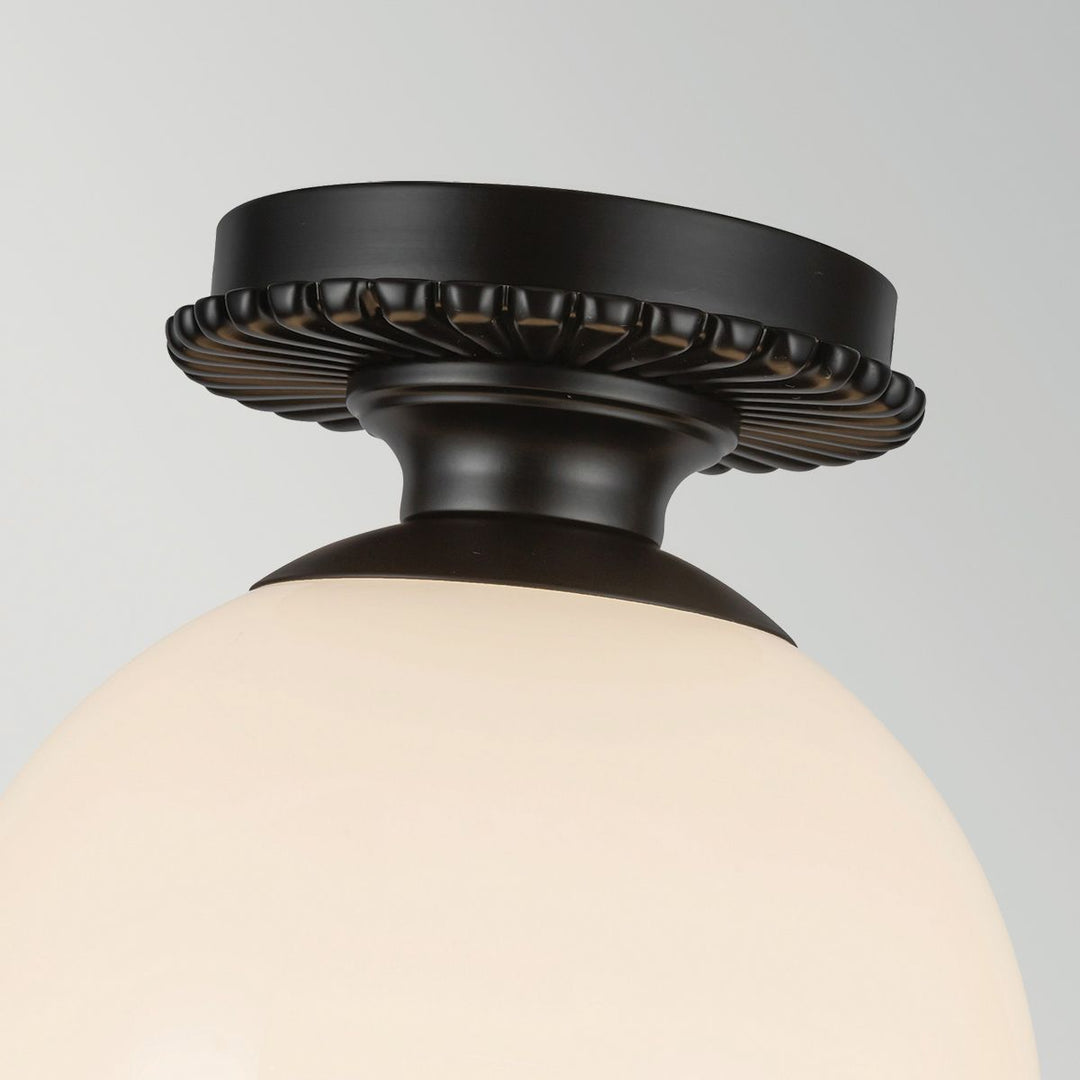Alora Mood ALM-OTIS-F-MB-OP Otis  Bathroom 1 Light Flush Ceiling Matte Black