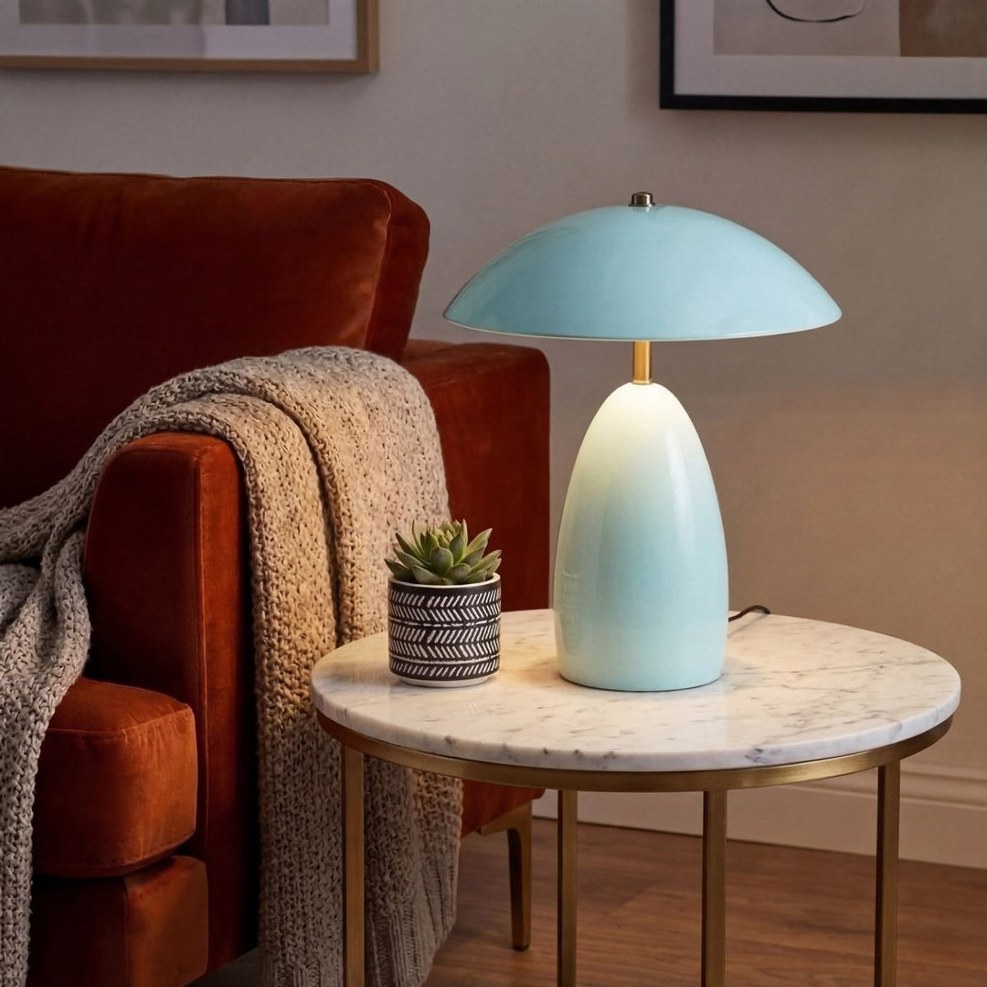 Alora Mood ALM-POPPY-TL-M-CB Poppy LED Medium Table Lamp Cerulean Light Blue
