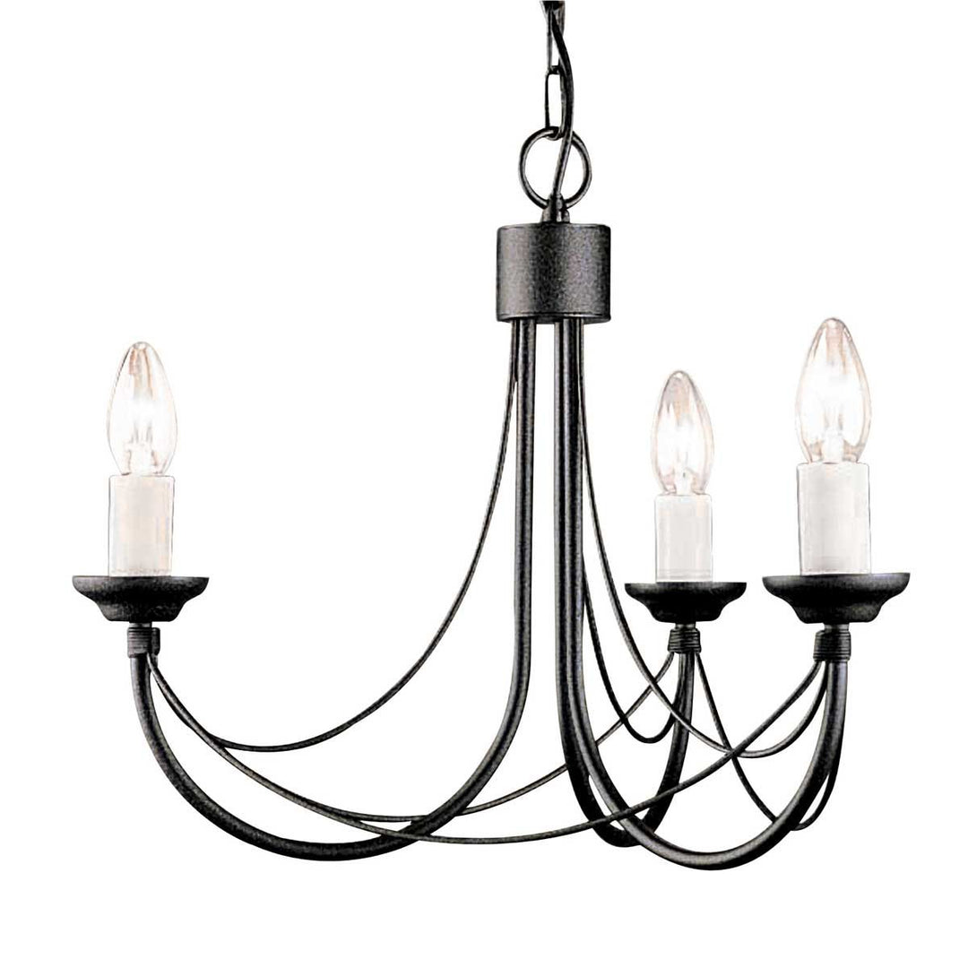 Elstead CB3-BLACK Carisbrooke 3 Light Chandelier Black