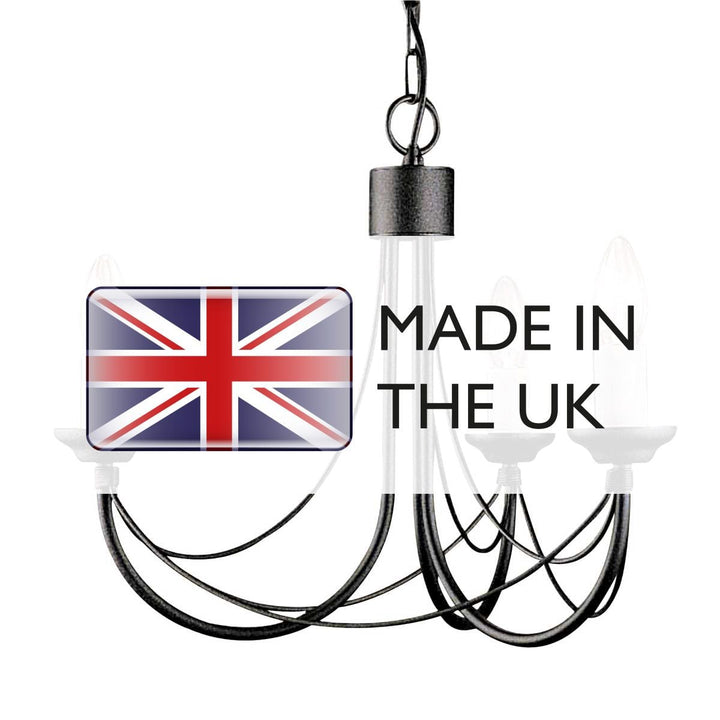 Elstead CB3-BLACK Carisbrooke 3 Light Chandelier Black