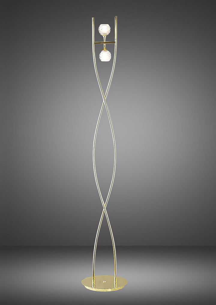 Mantra M0101PB Dali Floor Lamp 2 Light Polished Brass