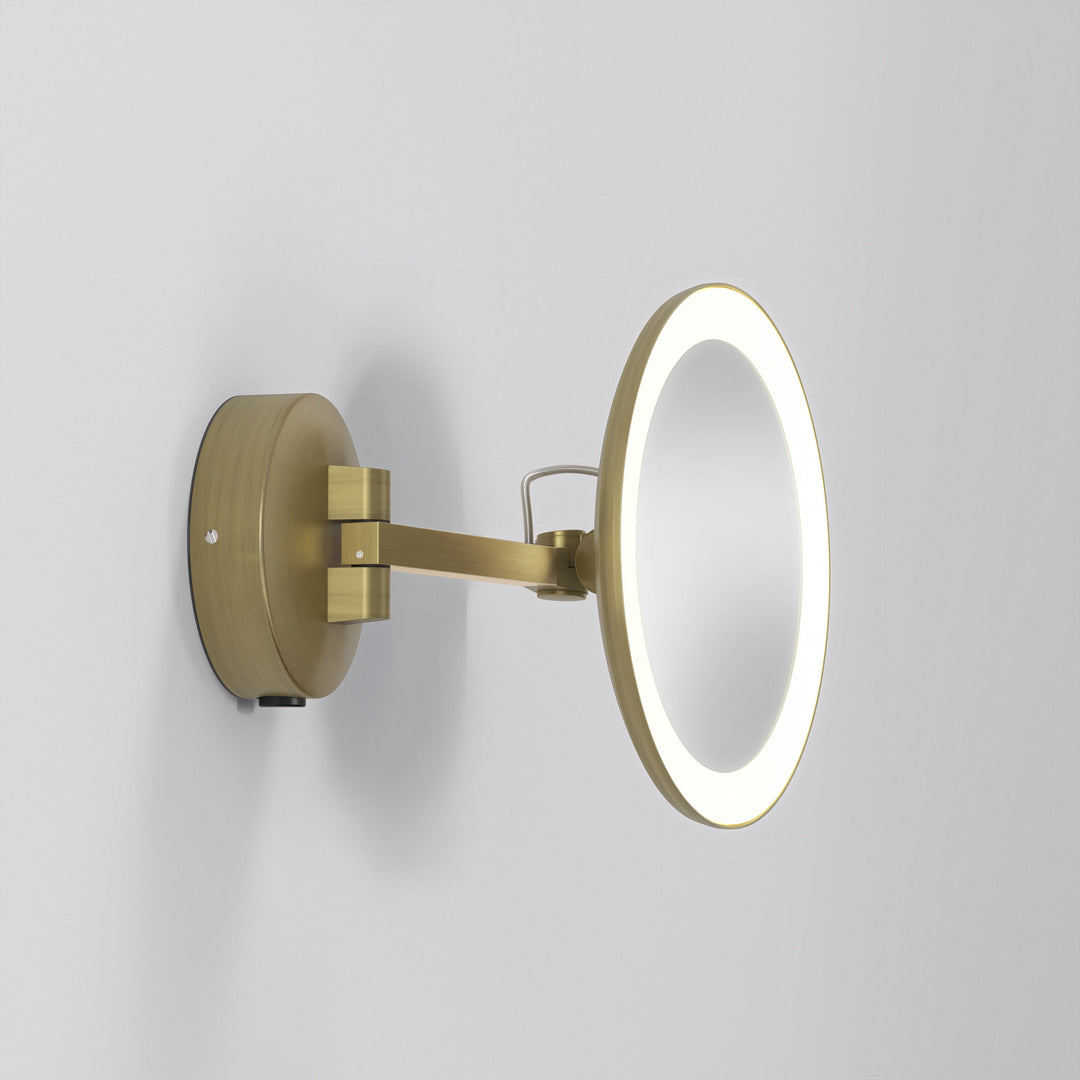 Astro 1373027 Mascali Round LED Bathroom Mirror Matt Brushed Brass