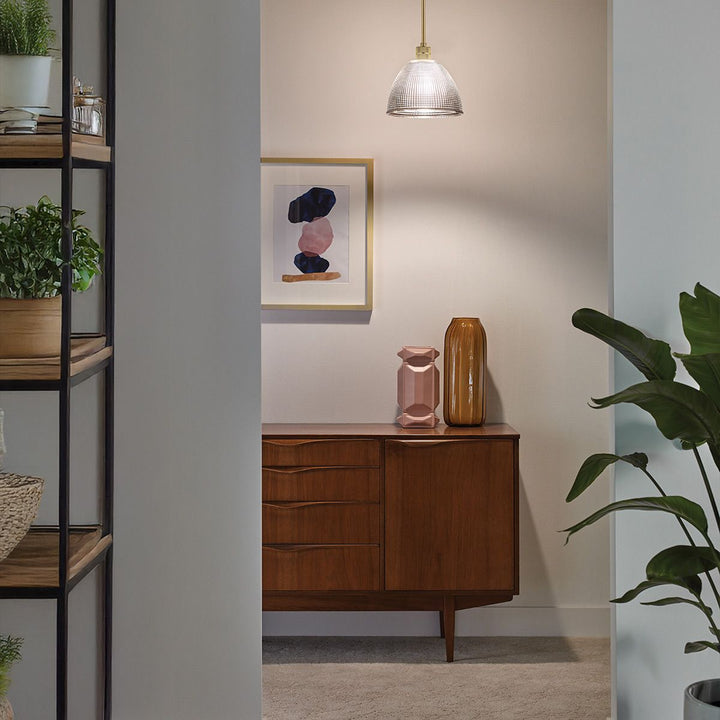 Elstead ELS-HAMPSTEAD-P-PNBR 1 Light Hampstead Duo-Mount Pendant Painted Natural Brass