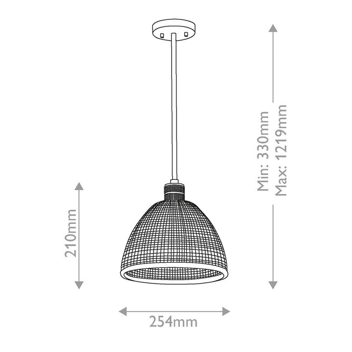 Elstead ELS-HAMPSTEAD-P-PNBR 1 Light Hampstead Duo-Mount Pendant Painted Natural Brass