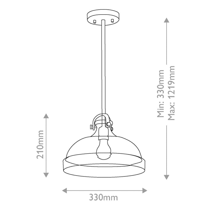 Elstead ELS-HAMPTON-P-GR 1 Light Hampton Duo-Mount Pendant Graphite
