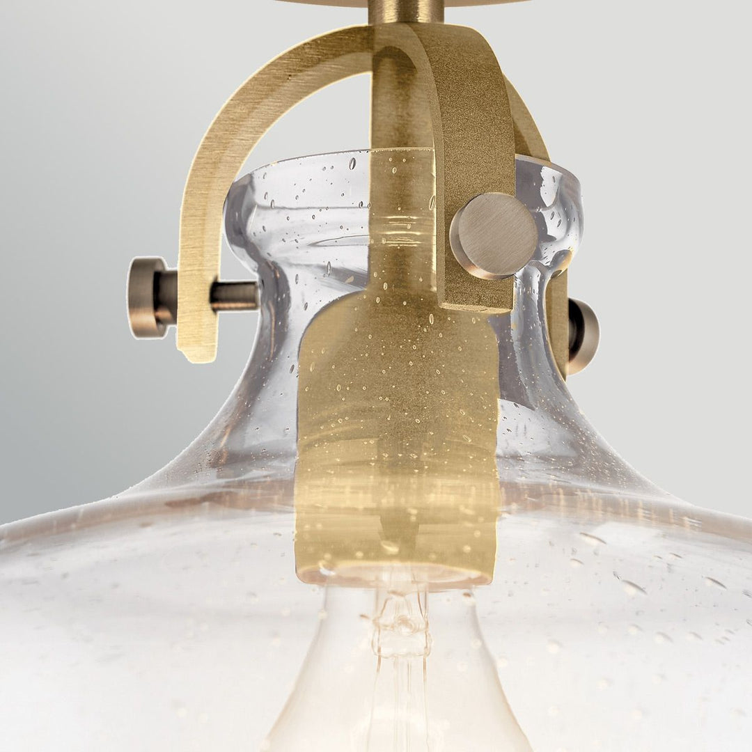 Elstead ELS-HAMPTON-P-PNBR 1 Light Hampton Duo-Mount Pendant Painted Natural Brass