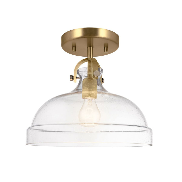 Elstead ELS-HAMPTON-P-PNBR 1 Light Hampton Duo-Mount Pendant Painted Natural Brass