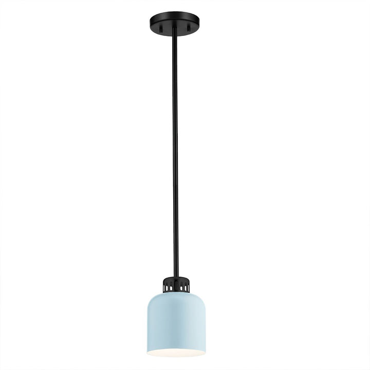 Elstead ELS-YORK-MP-BLK-PB 1 Light York Duo-Mount Pendant Black &amp; Pale Blue