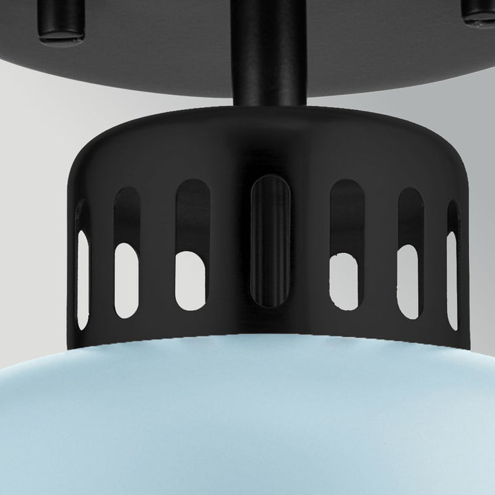 Elstead ELS-YORK-MP-BLK-PB 1 Light York Duo-Mount Pendant Black &amp; Pale Blue
