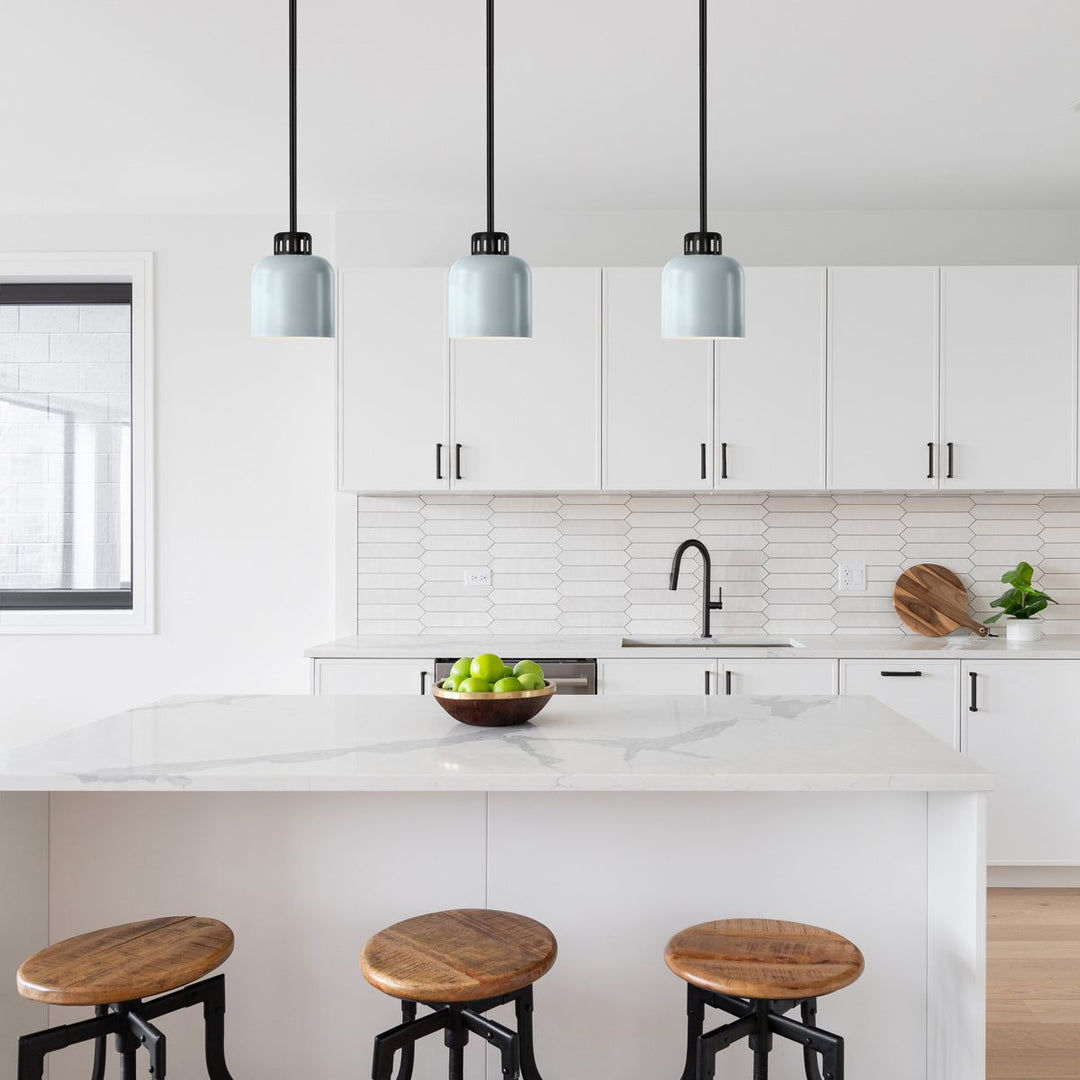 Elstead ELS-YORK-MP-BLK-PB 1 Light York Duo-Mount Pendant Black &amp; Pale Blue