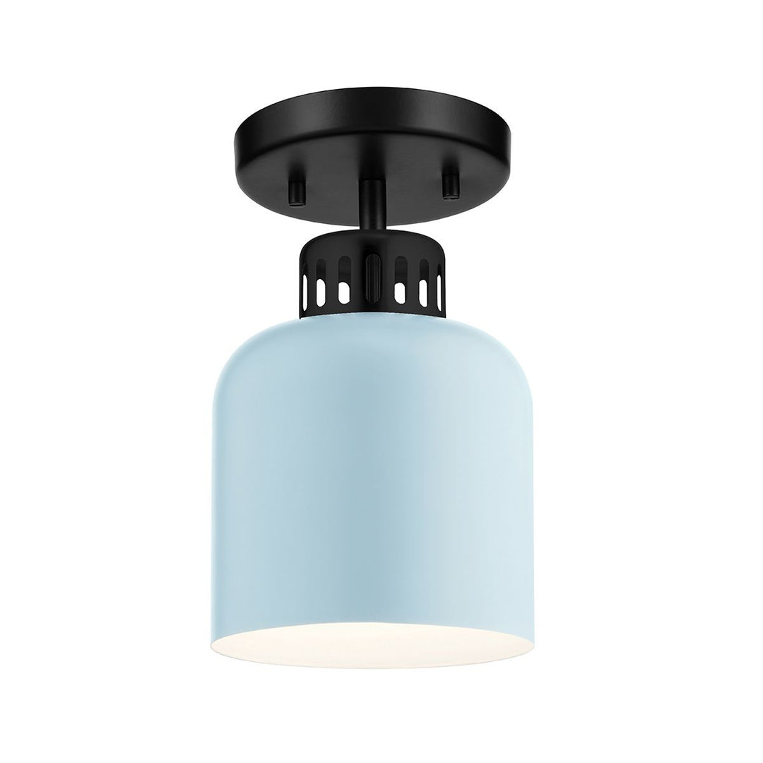 Elstead ELS-YORK-MP-BLK-PB 1 Light York Duo-Mount Pendant Black &amp; Pale Blue