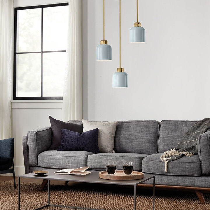 Elstead ELS-YORK-MP-PNBR-PB 1 Light York Duo-Mount Pendant Painted Natural Brass