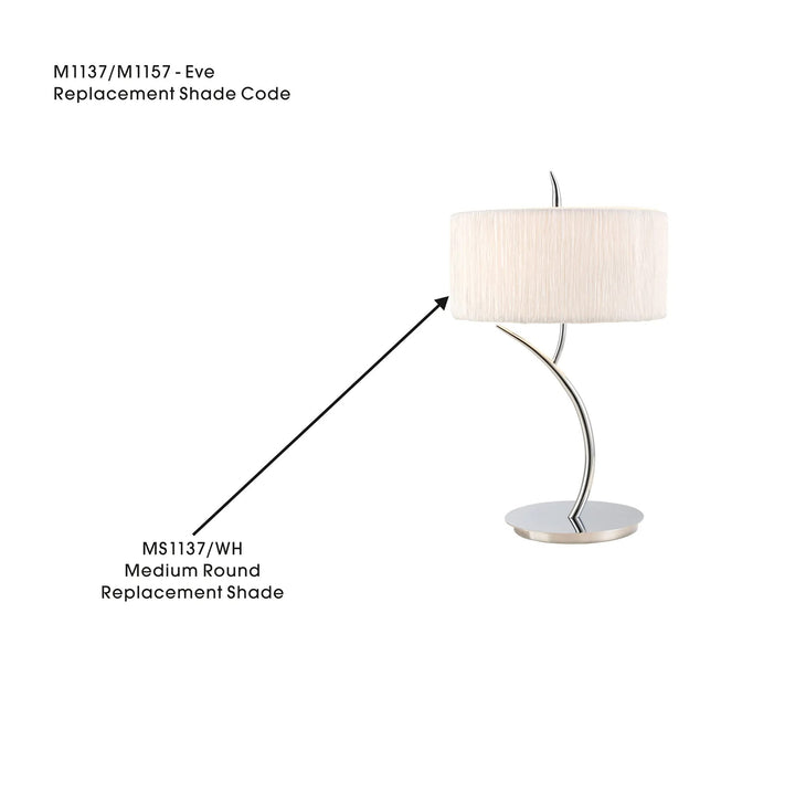 Mantra MS1137/WH Eve Medium Round White Wrinkle Fabric Shade