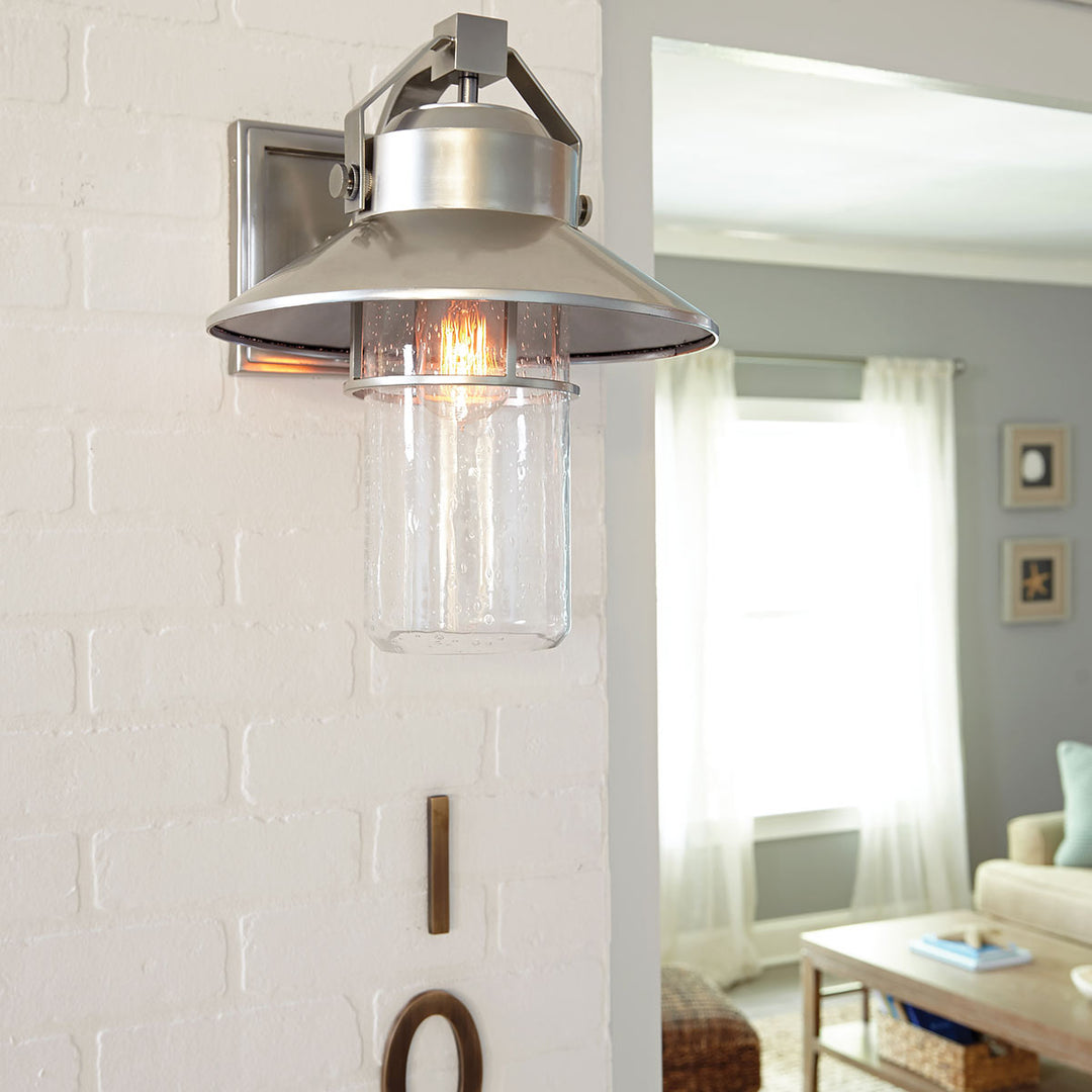 Feiss FE-BOYNTON2-L Boynton 1 Light Large  Outdoor Wall Lantern Painted Brushed Steel