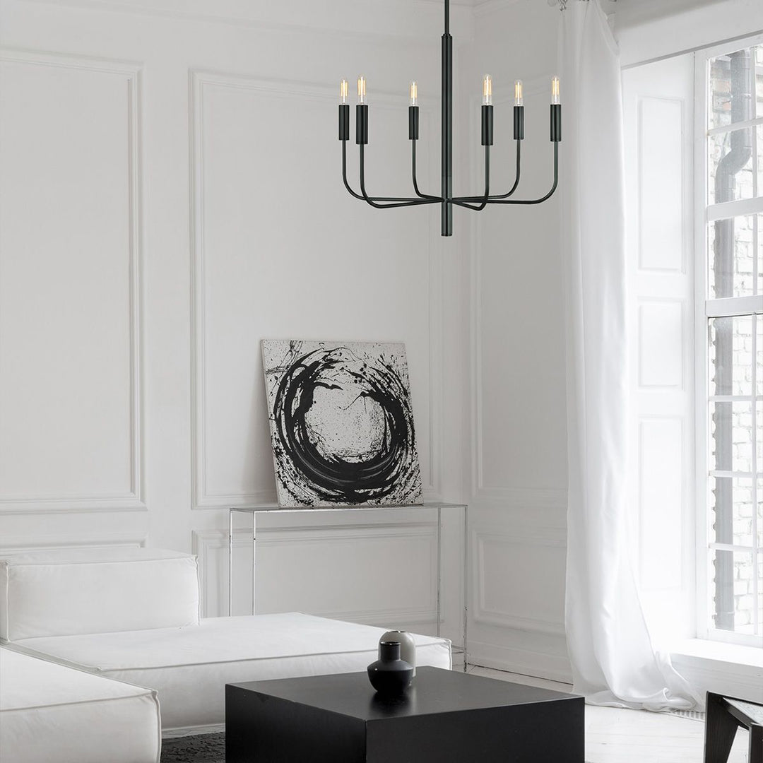 Generation Lighting FE-BRIANNA6-BK Brianna 6 Light Chandelier Black