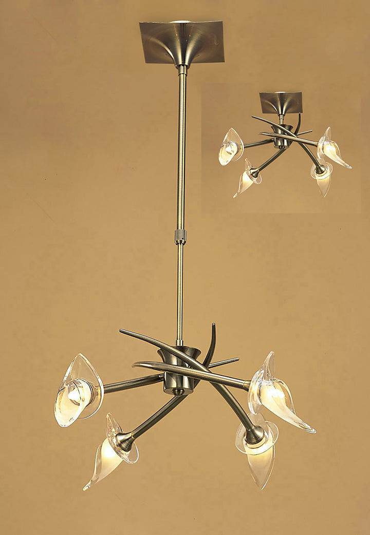 Mantra M0302AB Flavia Telescopic Pendant 4 Light