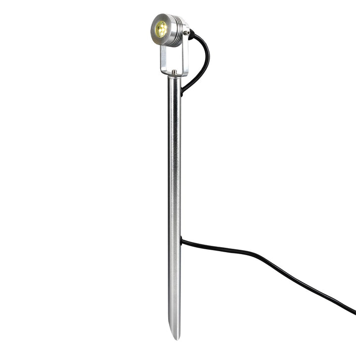Garden Zone GZCC-SPENNYMOOR-1P Spennymoor 1 x 12V  Outdoor Spotlight and Pole with 1m cable Anodised Aluminium