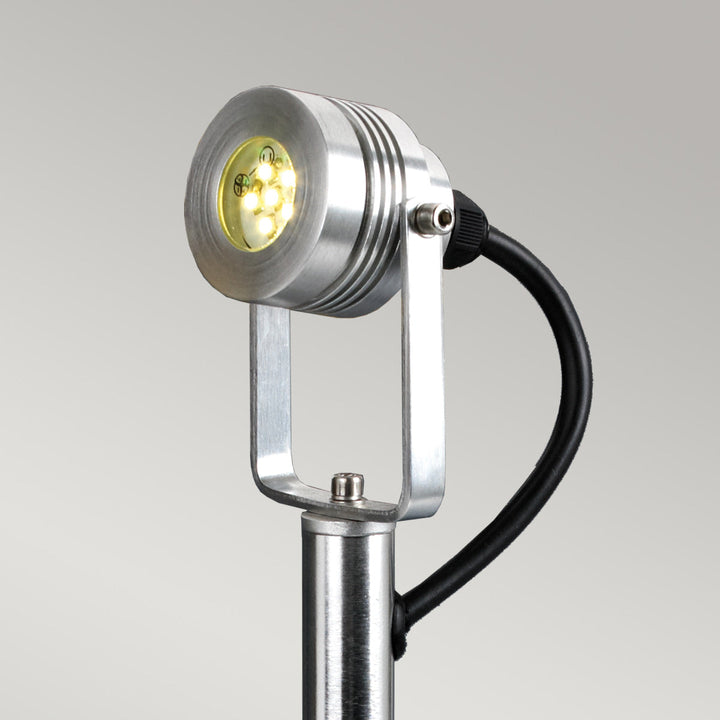 Garden Zone GZCC-SPENNYMOOR-1P Spennymoor 1 x 12V  Outdoor Spotlight and Pole with 1m cable Anodised Aluminium