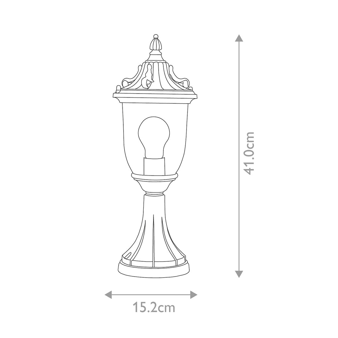 Elstead GZH-ELK3 Elkstone 1 Light  Outdoor Pedestal Verdigris