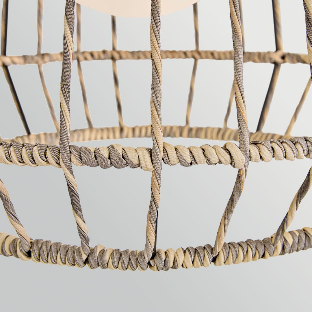 Hinkley HK-ARLEN-P1-L-BK Arlen 1 Light Large Outdoor Pendant Black &amp; Rattan