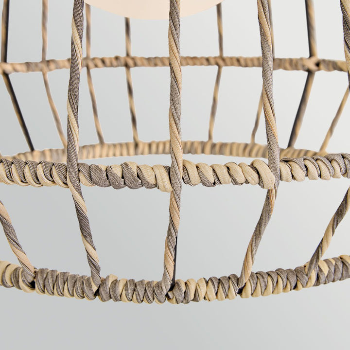 Hinkley HK-ARLEN-P1-L-BK Arlen 1 Light Large Outdoor Pendant Black &amp; Rattan