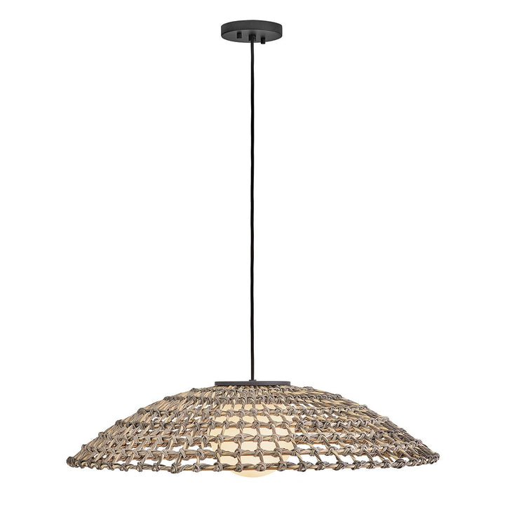 Hinkley HK-ARLEN-P2-L-BK Arlen 1 Light X-Large Outdoor Pendant Black &amp; Rattan