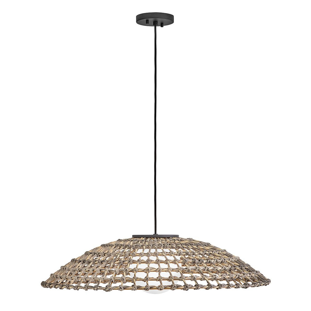 Hinkley HK-ARLEN-P2-L-BK Arlen 1 Light X-Large Outdoor Pendant Black &amp; Rattan