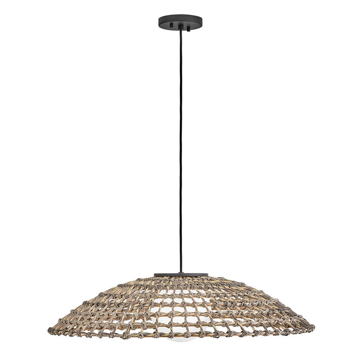 Hinkley HK-ARLEN-P2-L-BK Arlen 1 Light X-Large Outdoor Pendant Black &amp; Rattan