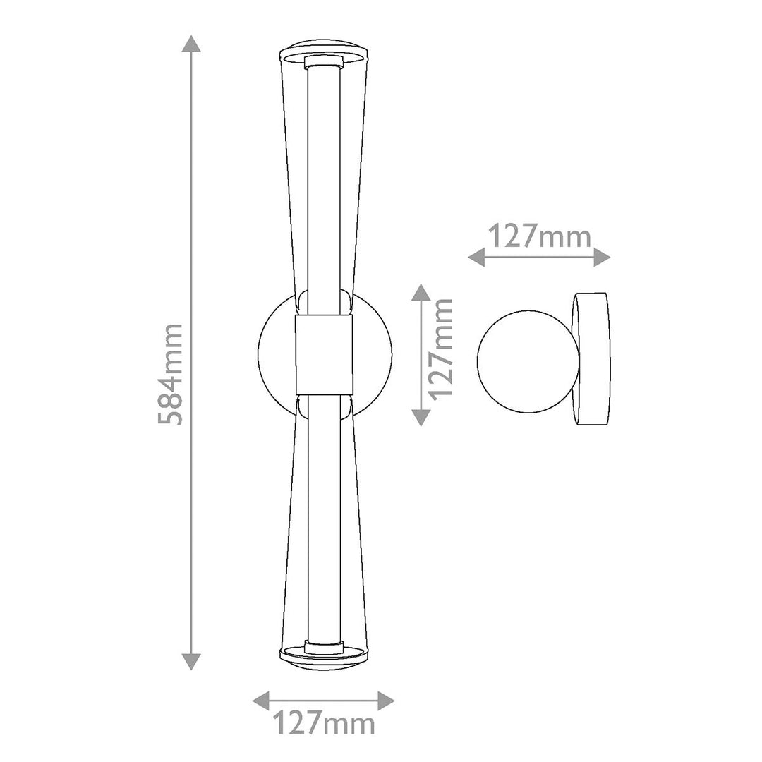 Hinkley HK-ELIN-LED-WB2-PC Elin LED  Bathroom Wall Light  Polished Chrome