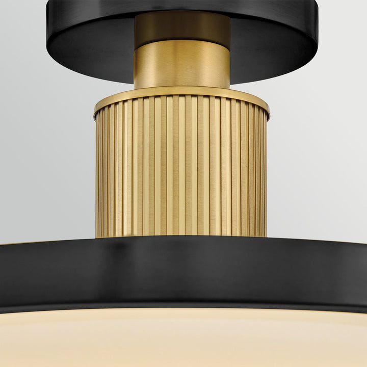 Hinkley HK-KIERAN-LED-SF-BK-LCB Kieran LED Semi-Flush Black &amp; Brass