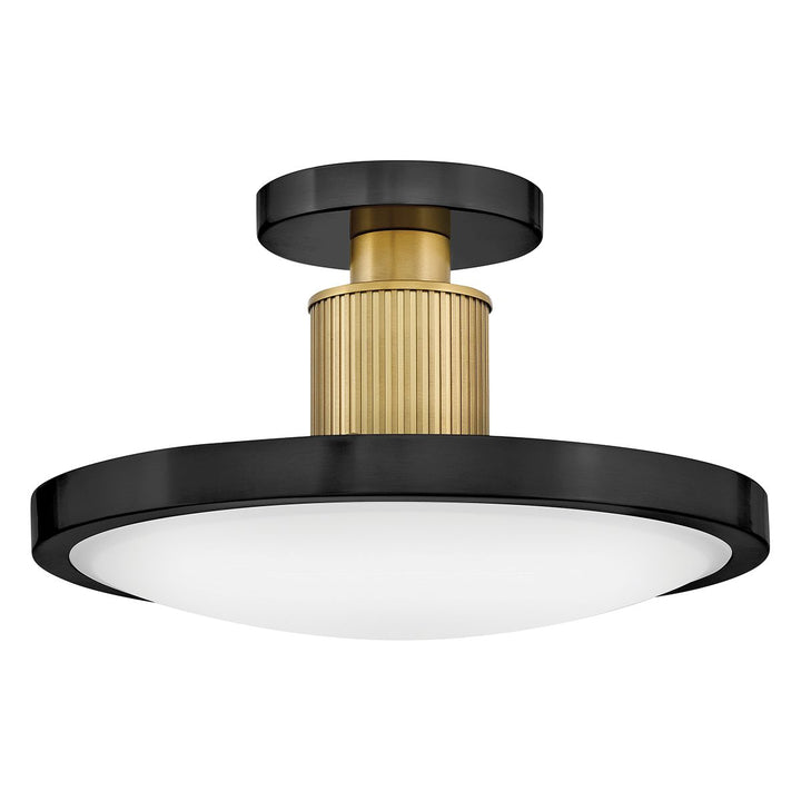 Hinkley HK-KIERAN-LED-SF-BK-LCB Kieran LED Semi-Flush Black &amp; Brass