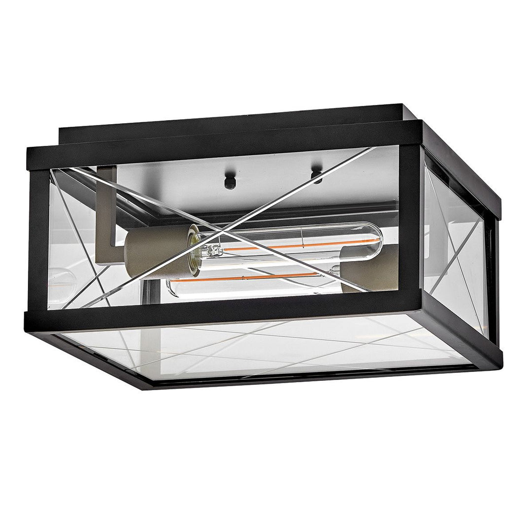 Hinkley HK-MONTE-F-BK Monte 2 Light  Porch Ceiling Flush  Black