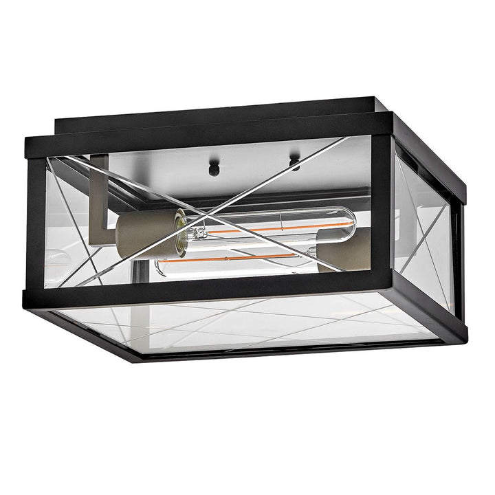 Hinkley HK-MONTE-F-BK Monte 2 Light  Porch Ceiling Flush  Black