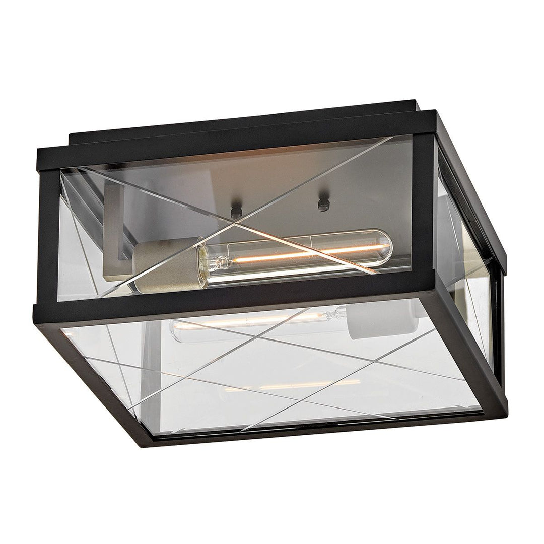 Hinkley HK-MONTE-F-BK Monte 2 Light  Porch Ceiling Flush  Black