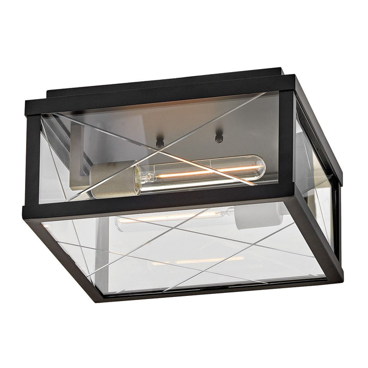 Hinkley HK-MONTE-F-BK Monte 2 Light  Porch Ceiling Flush  Black