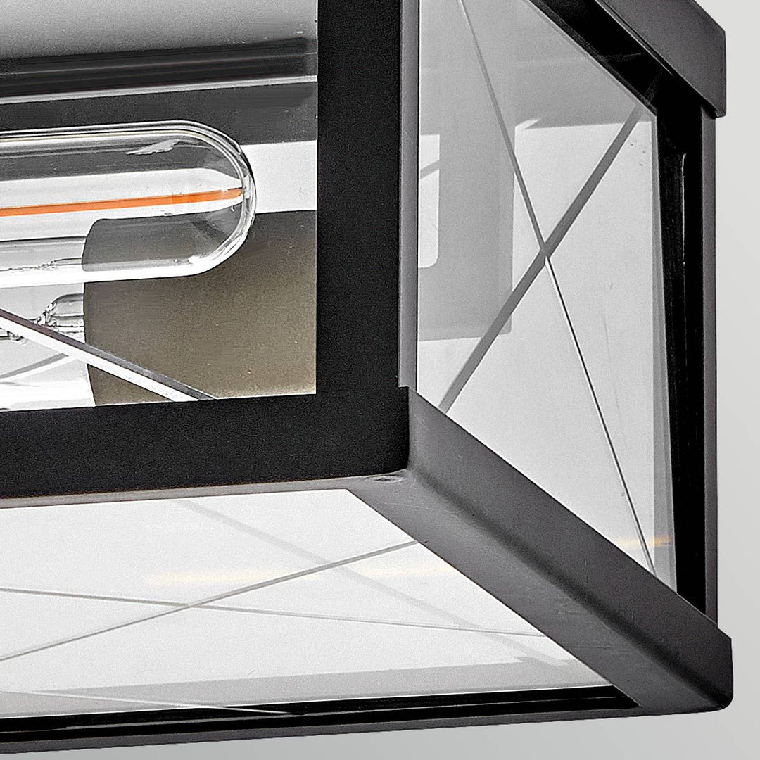 Hinkley HK-MONTE-F-BK Monte 2 Light  Porch Ceiling Flush  Black