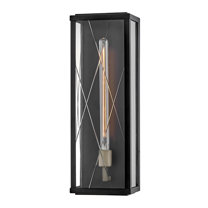Hinkley HK-MONTE-L-BK Monte 1 Light Large Flush Wall  Outdoor Lantern Black