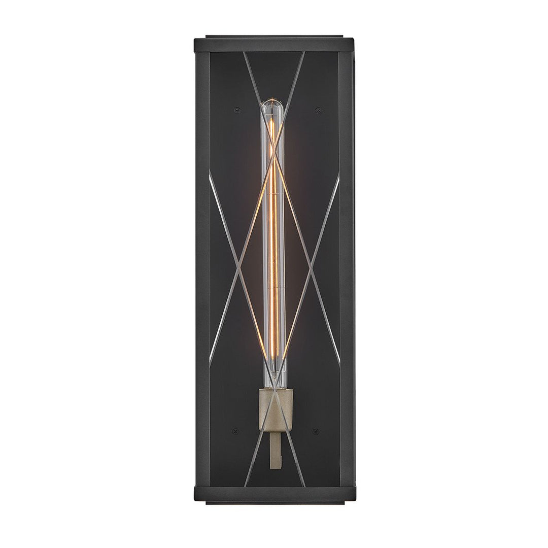 Hinkley HK-MONTE-L-BK Monte 1 Light Large Flush Wall  Outdoor Lantern Black