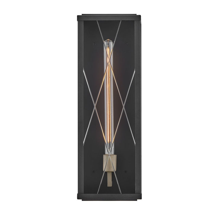 Hinkley HK-MONTE-L-BK Monte 1 Light Large Flush Wall  Outdoor Lantern Black