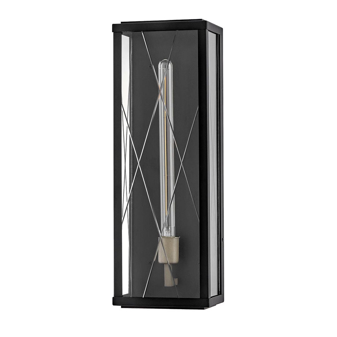 Hinkley HK-MONTE-L-BK Monte 1 Light Large Flush Wall  Outdoor Lantern Black