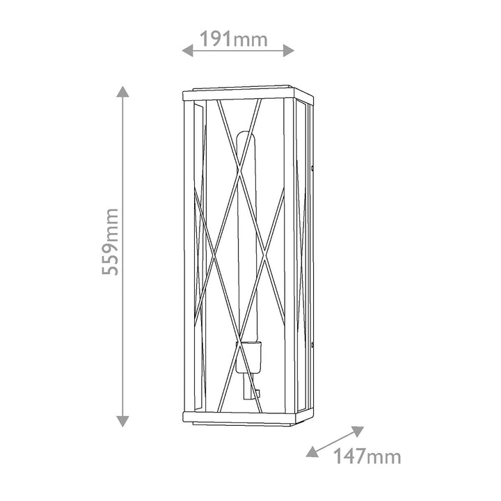 Hinkley HK-MONTE-L-BK Monte 1 Light Large Flush Wall  Outdoor Lantern Black