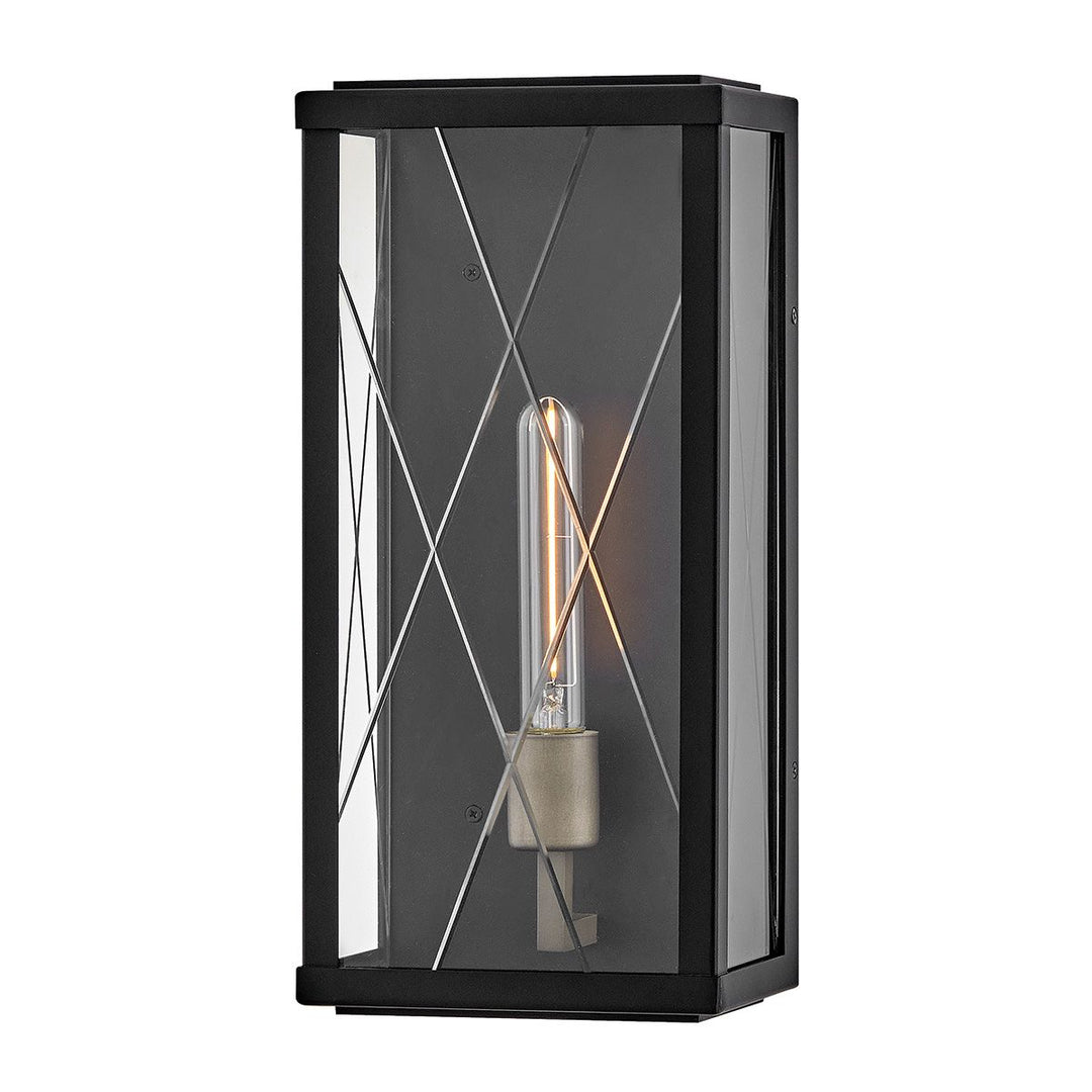 Hinkley HK-MONTE-M-BK Monte 1 Light Medium Flush Wall  Outdoor Lantern Black