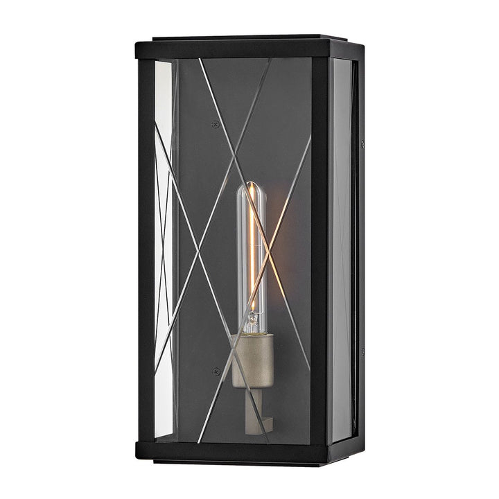 Hinkley HK-MONTE-M-BK Monte 1 Light Medium Flush Wall  Outdoor Lantern Black