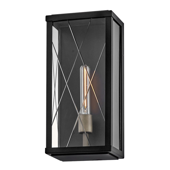 Hinkley HK-MONTE-M-BK Monte 1 Light Medium Flush Wall  Outdoor Lantern Black