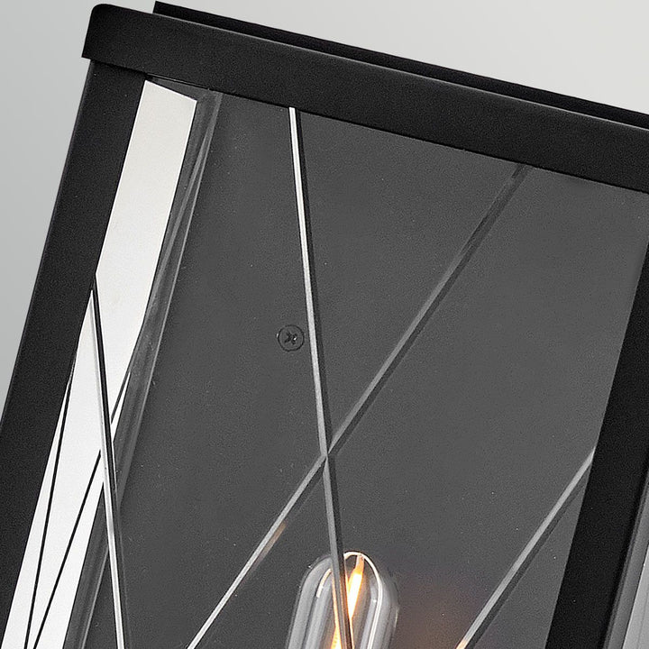 Hinkley HK-MONTE-M-BK Monte 1 Light Medium Flush Wall  Outdoor Lantern Black