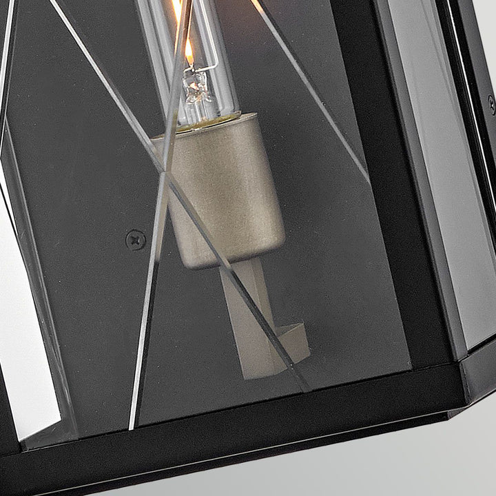 Hinkley HK-MONTE-M-BK Monte 1 Light Medium Flush Wall  Outdoor Lantern Black
