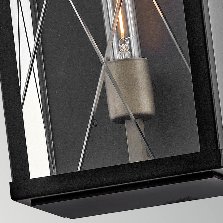 Hinkley HK-MONTE-M-BK Monte 1 Light Medium Flush Wall  Outdoor Lantern Black