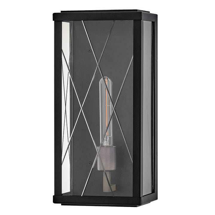 Hinkley HK-MONTE-M-BK Monte 1 Light Medium Flush Wall  Outdoor Lantern Black