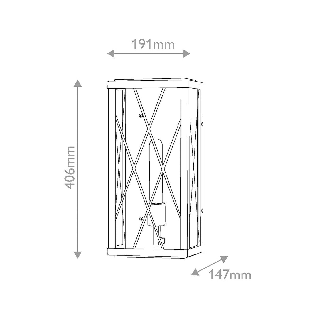 Hinkley HK-MONTE-M-BK Monte 1 Light Medium Flush Wall  Outdoor Lantern Black